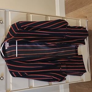 Light Black and Red Striped Blazer